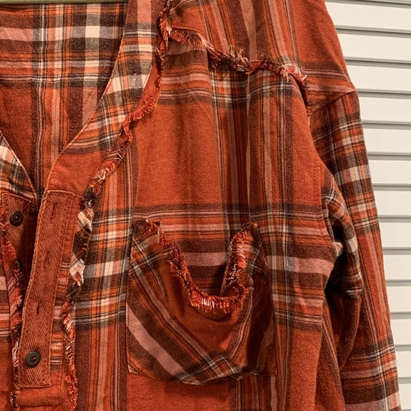 EUC Free People Intimately‎ plaid side splits tunic size XS - Picture 4 of 5